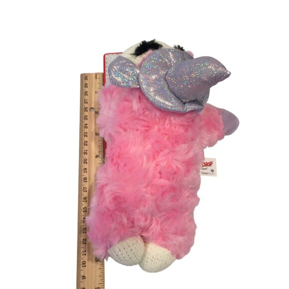 Lamb Chop Halloween Pink Silver Metallic Witch Hat 7" Dog Toy Squeak - Picture 5 of 5